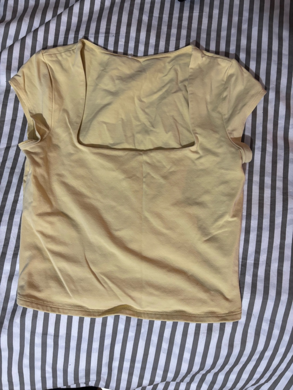 Garage Pale Yellow Square-Neck Short Sleeve Tee